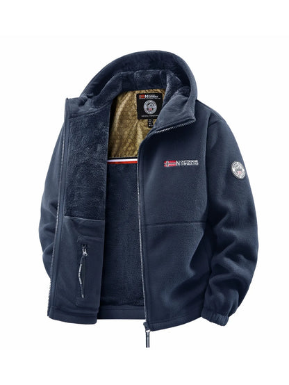 Men's Outdoor Hooded Jacket in Polyester