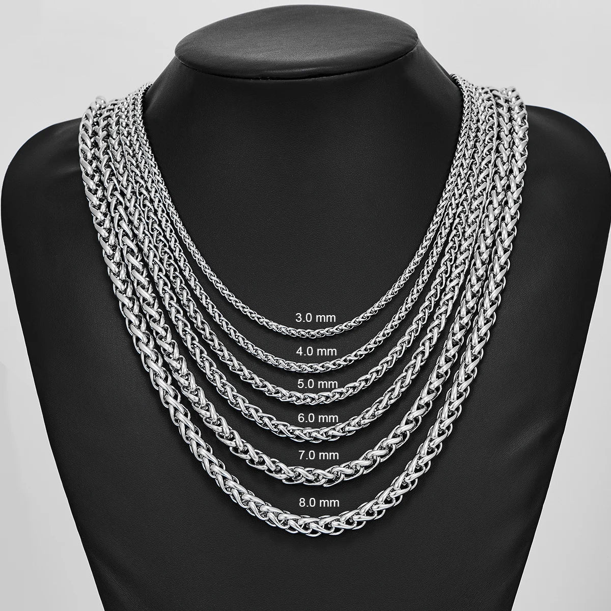 Stainless Steel Classic Curb Necklace 14 to 40 Inches