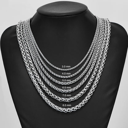 Stainless Steel Classic Curb Necklace 14 to 40 Inches