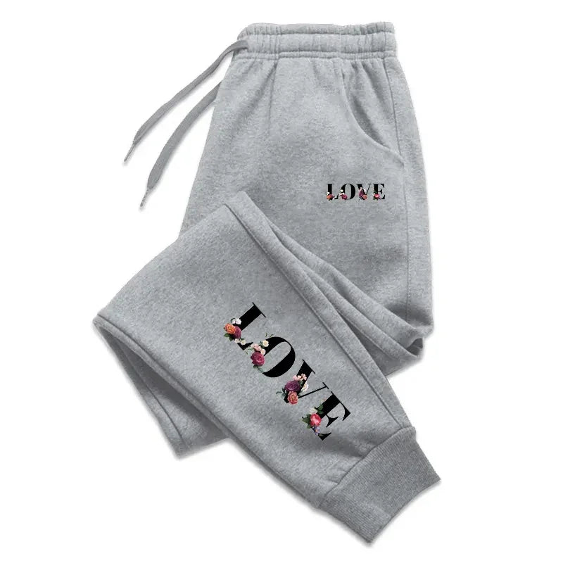 Womens LOVE Letter Print Casual Sweatpants