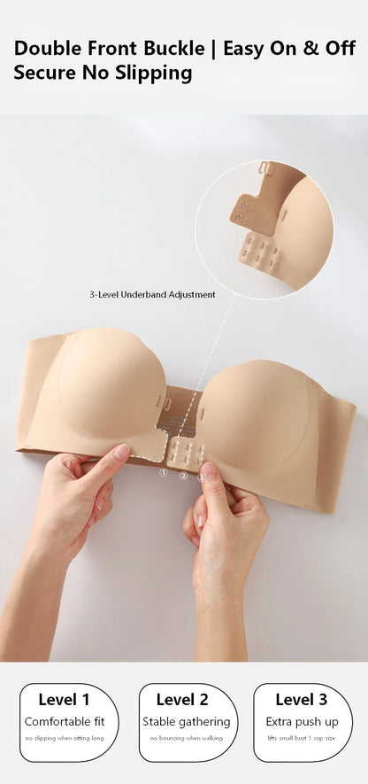 Wireless Strapless Pushup Bra 3D Molded Petal Design