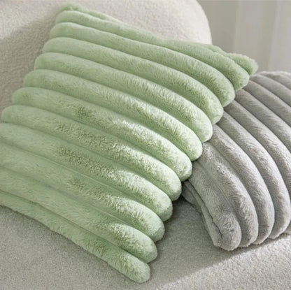 Faux Fur Plush Throw Pillow Covers 30x50cm 45x45cm Orange Green Pink Cream