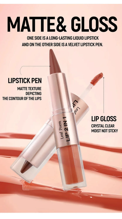 Black Brown Tapered Lip Liner and Lip Gloss Duo