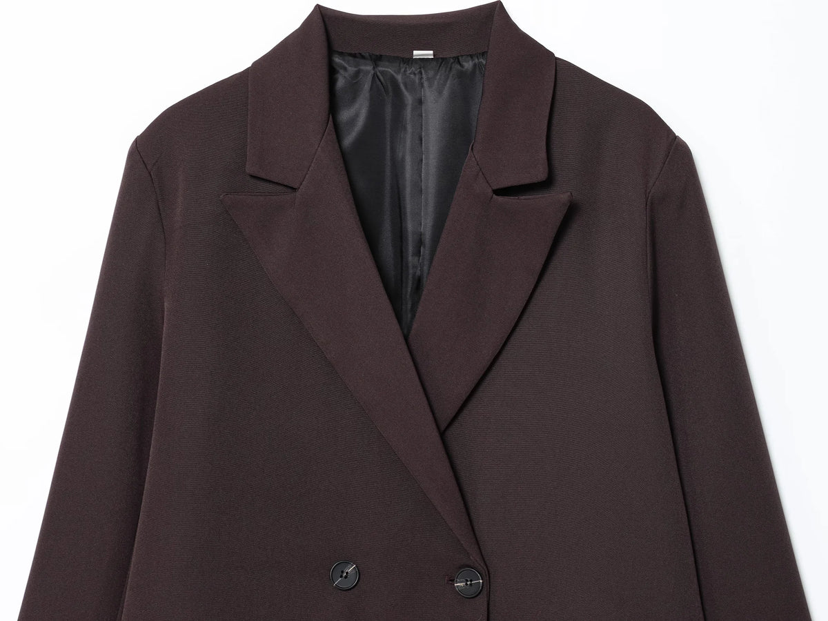 Elegant Double Breasted Blazer Coat for Women