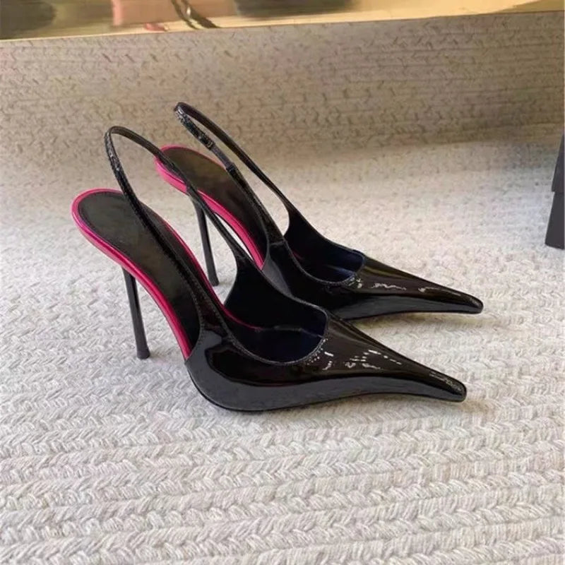 Fashion High Heels Women's Patent Leather Sandals