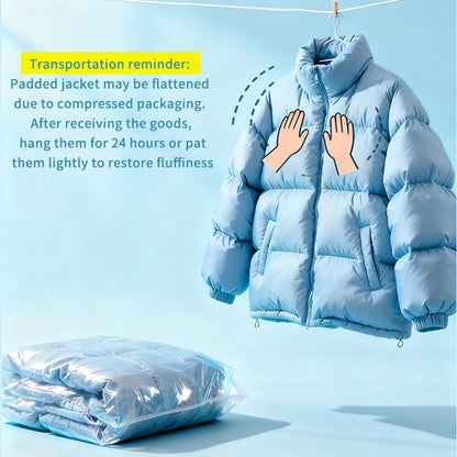 Solid Glossy Zipper Hooded Coat Women's Cotton Jacket