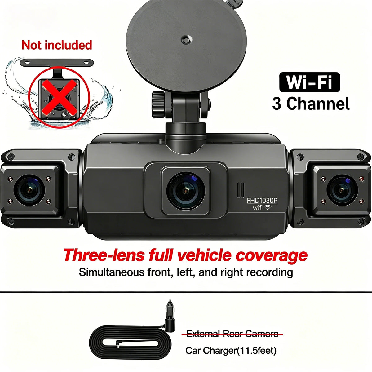 4 Channel WiFi Car DVR Dashcam with 360 Degree Recording