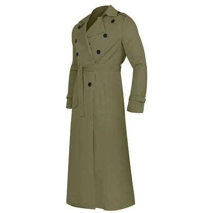 Men's Long Sleeve Extra Long Trench Coat