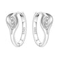 S925 Sterling Silver Iris Flower Hoop Earrings for Women