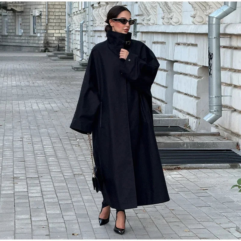 Women's Windproof Trench Coat Loose Fit Overcoat
