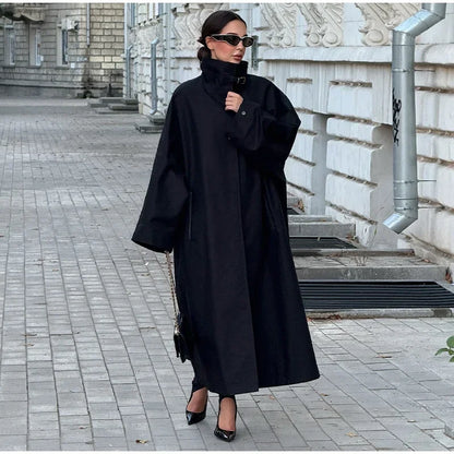 Women's Windproof Trench Coat Loose Fit Overcoat
