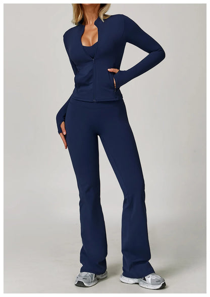 Yoga Suit Sports Set for Women Long Sleeve Athletic Wear