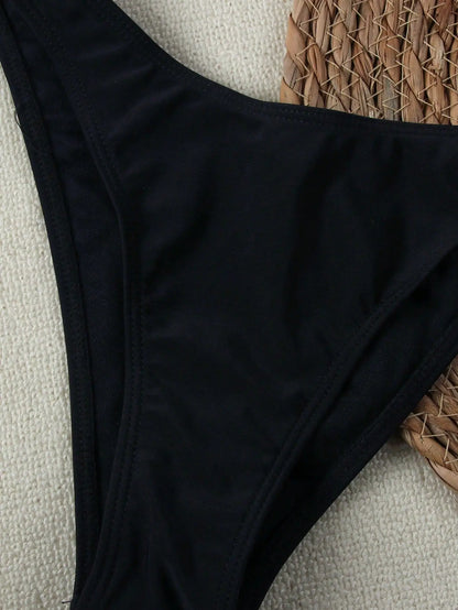 Bandeau Push-Up Bikini Set with Brazilian Thong