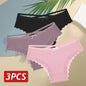 3PCS Women Cotton Lace Brazilian Panties Set S-XL