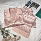 Girls' Long-Sleeved Lace Green Silk Pajamas Set