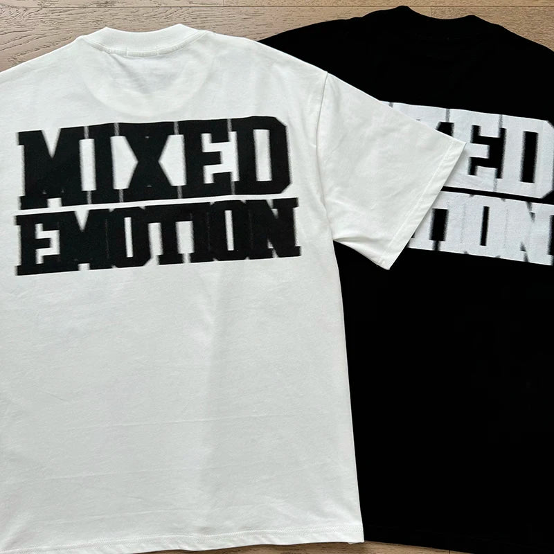 Mixed Emotion Cotton T-Shirt for Couples with Angel Print