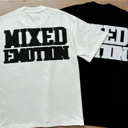 Mixed Emotion Cotton T-Shirt for Couples with Angel Print