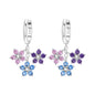 S925 Sterling Silver Iris Flower Hoop Earrings for Women