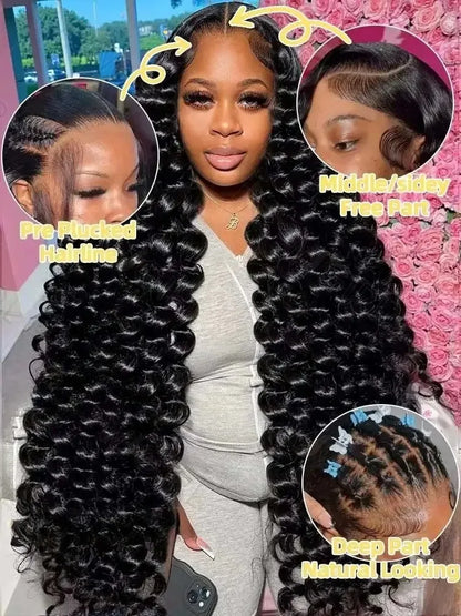 250% Density 40 Inch Loose Deep Wave Lace Front Wig
