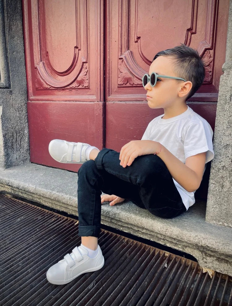 HOBIBEAR Kids Minimalist Sneakers Lightweight Hook Loop Shoes