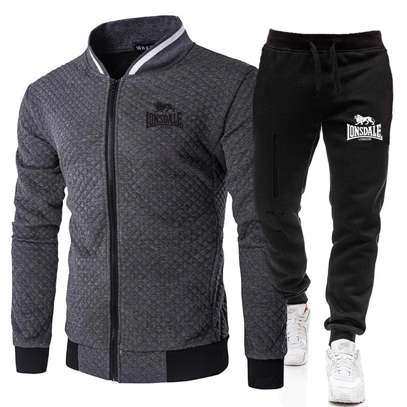 Men's Casual Spring and Autumn Zipper Jacket Set