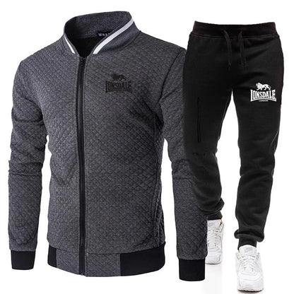 Men's Casual Spring and Autumn Zipper Jacket Set