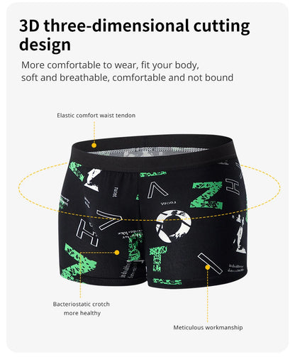 Men's Printed Boxer Shorts Comfortable Plus Size