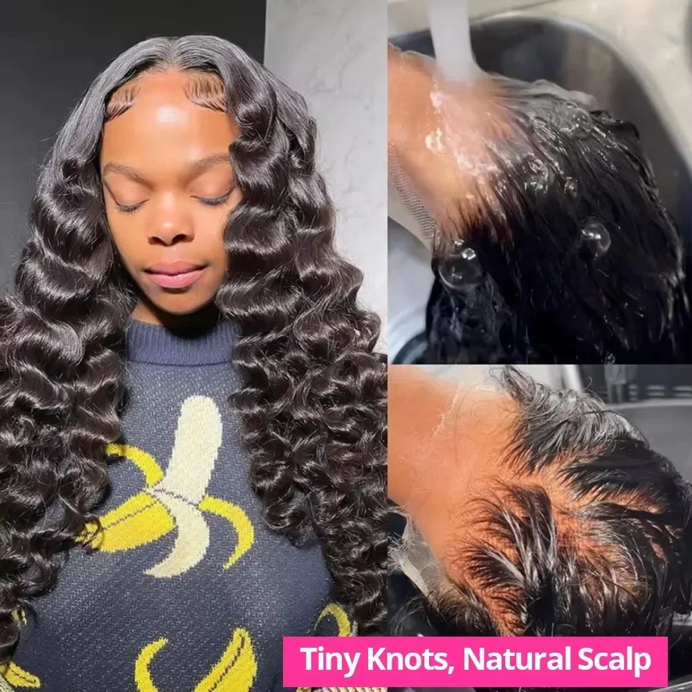 Loose Deep Lace Front Human Hair Wig 30 40 Inches