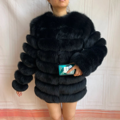 4in1 Real Fox Fur Coat for Women