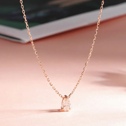Smyoue Pear Cut Moissanite Necklace 925 Sterling Silver
