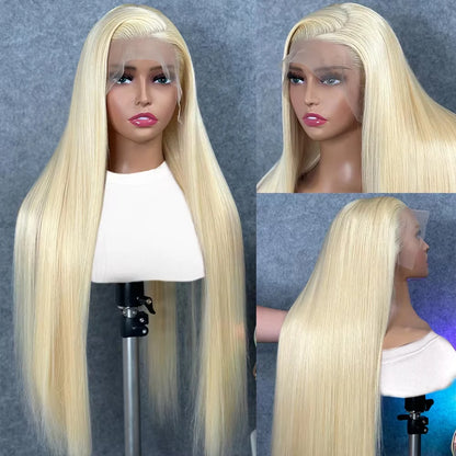 Transparent 613 Blonde Straight Lace Front Wig 13x4 13x6