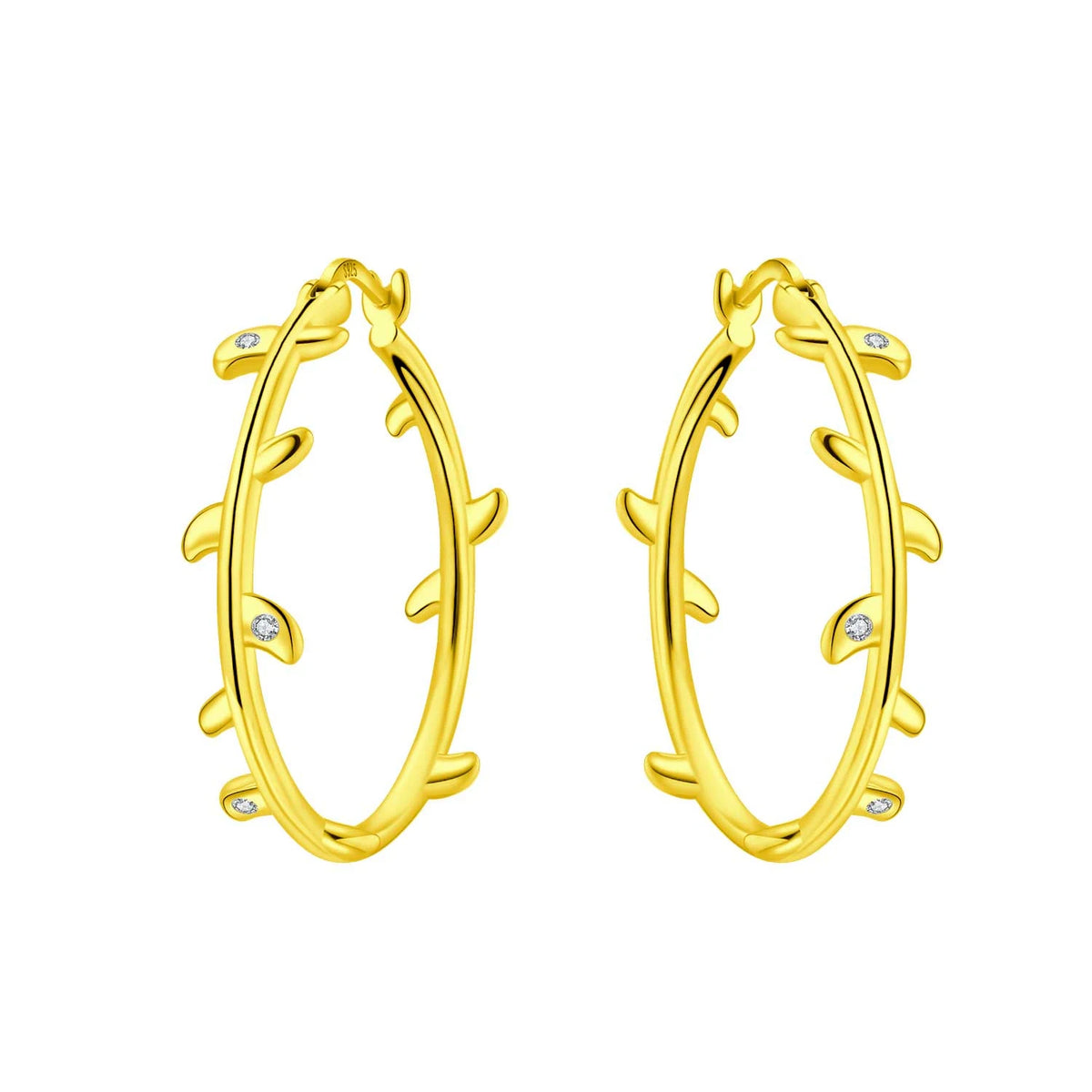 S925 Sterling Silver Iris Flower Hoop Earrings for Women