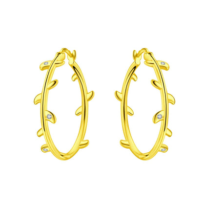 S925 Sterling Silver Iris Flower Hoop Earrings for Women