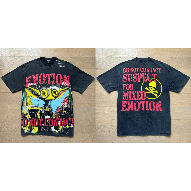 Mixed Emotion Cotton T-Shirt for Couples with Angel Print