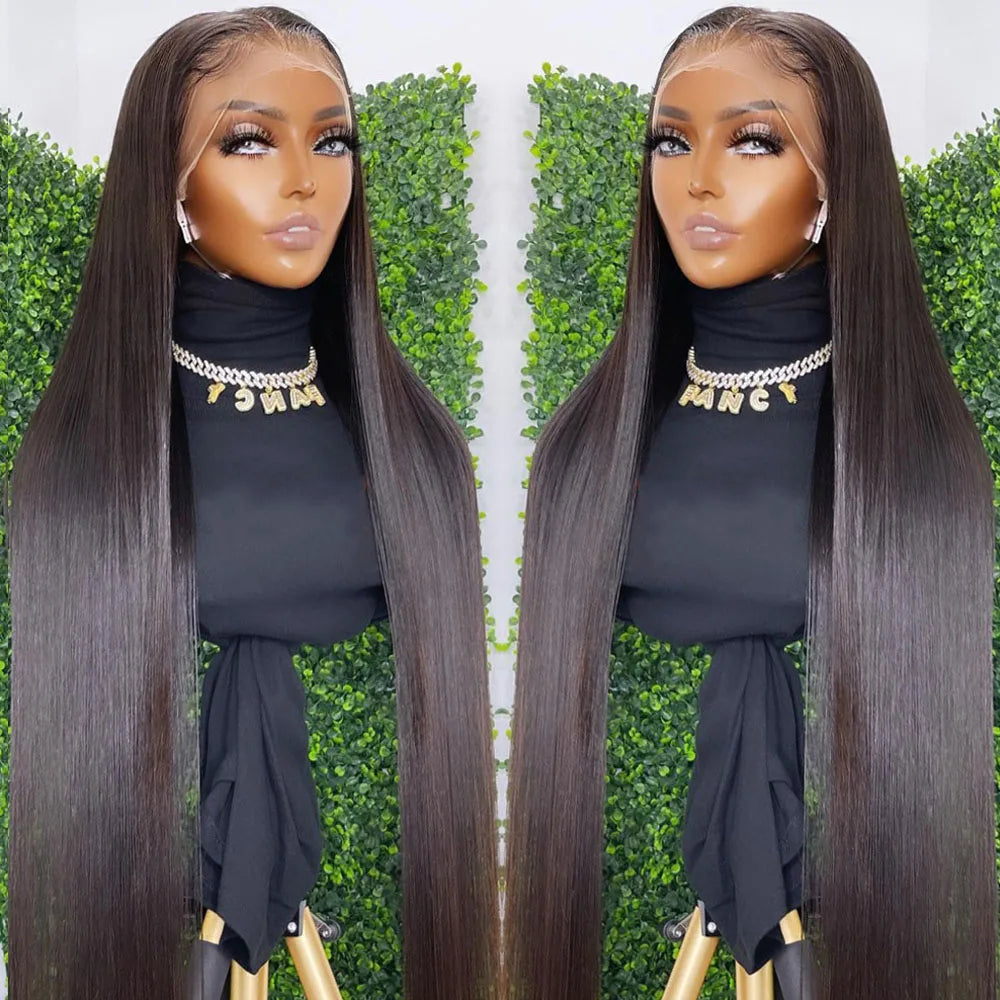 Hd Lace Frontal Wig 30 Inch Bone Straight Human Hair