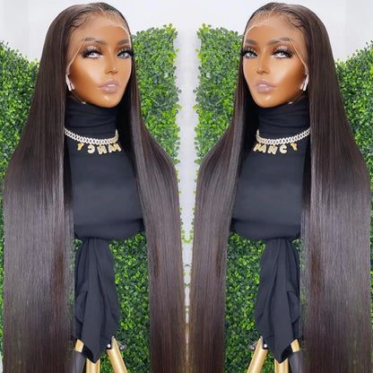 Hd Lace Frontal Wig 30 Inch Bone Straight Human Hair
