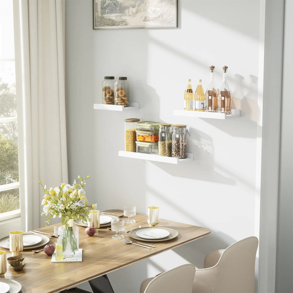 Wooden Floating Shelves Set of 2 Wall Mounted