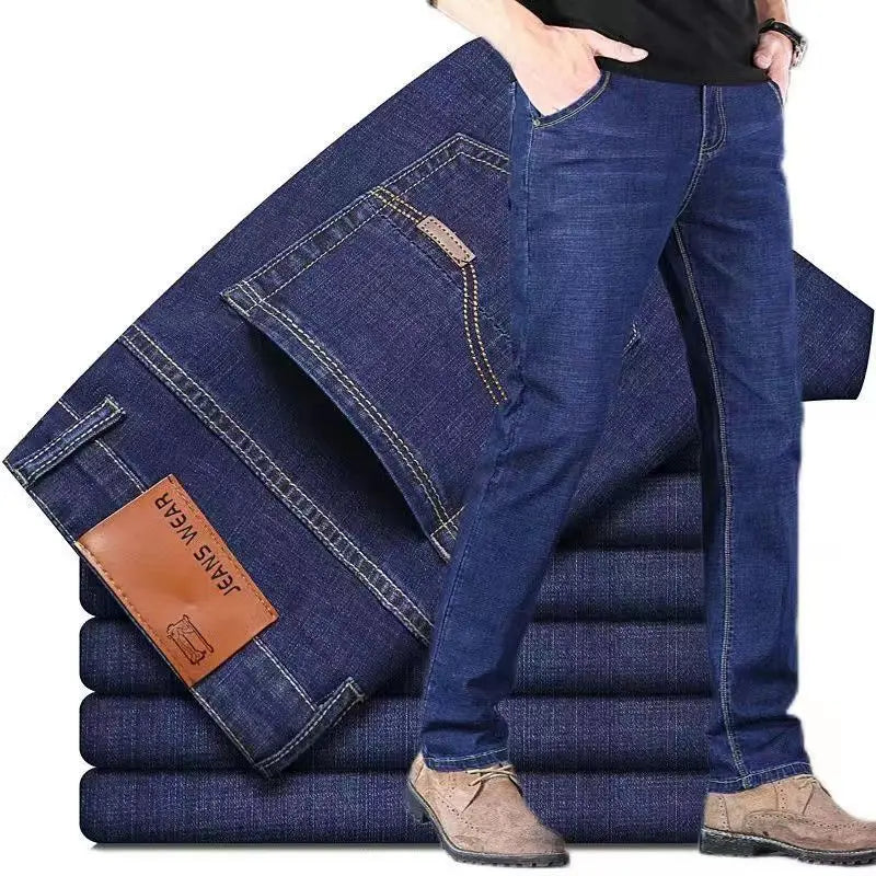 Men's Slim Fit Denim Jeans Casual Black Blue