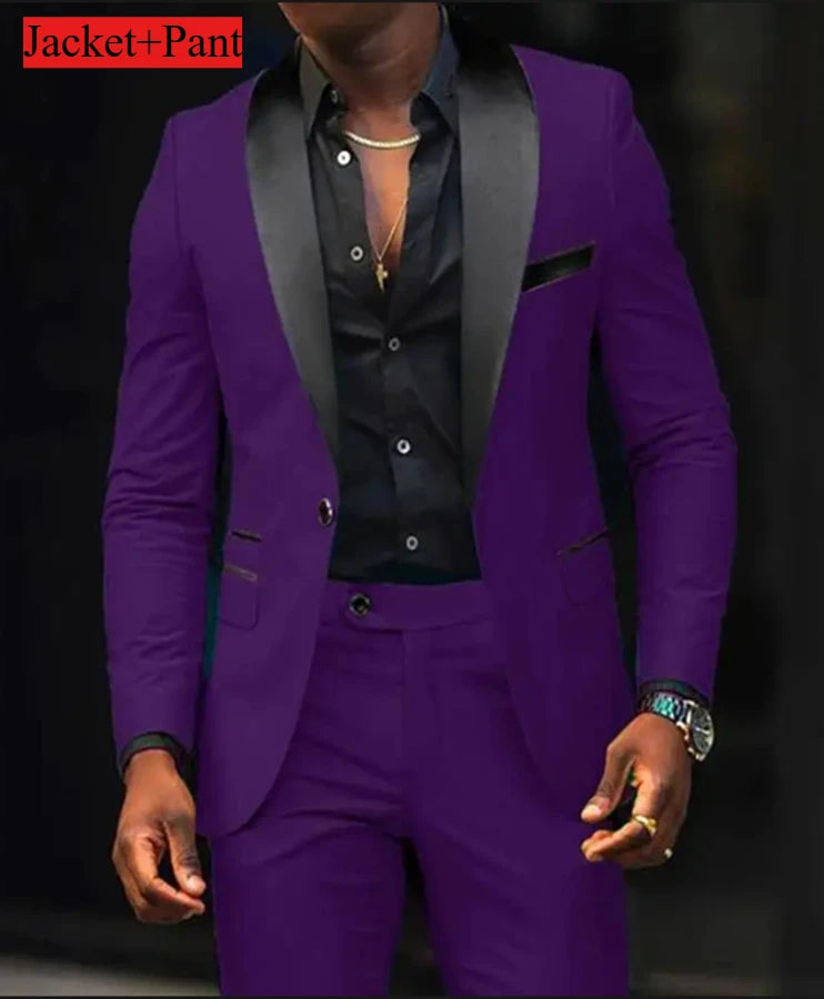 Men Slim Fit Tuxedo Suit for Weddings and Parties