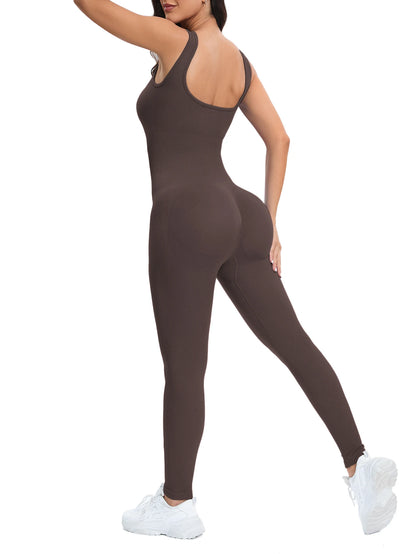 Ribbed Shapewear Jumpsuit with Built-In Bra