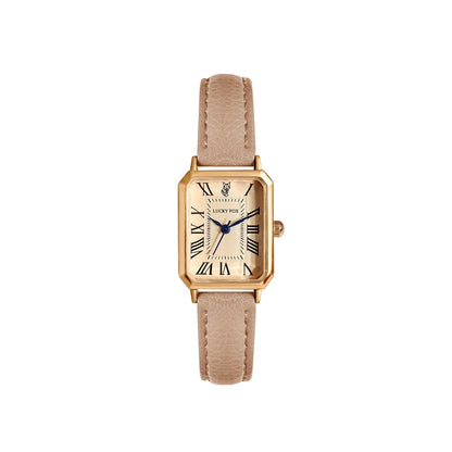 Fashion Retro Square Leather Strap Quartz Watch for Women