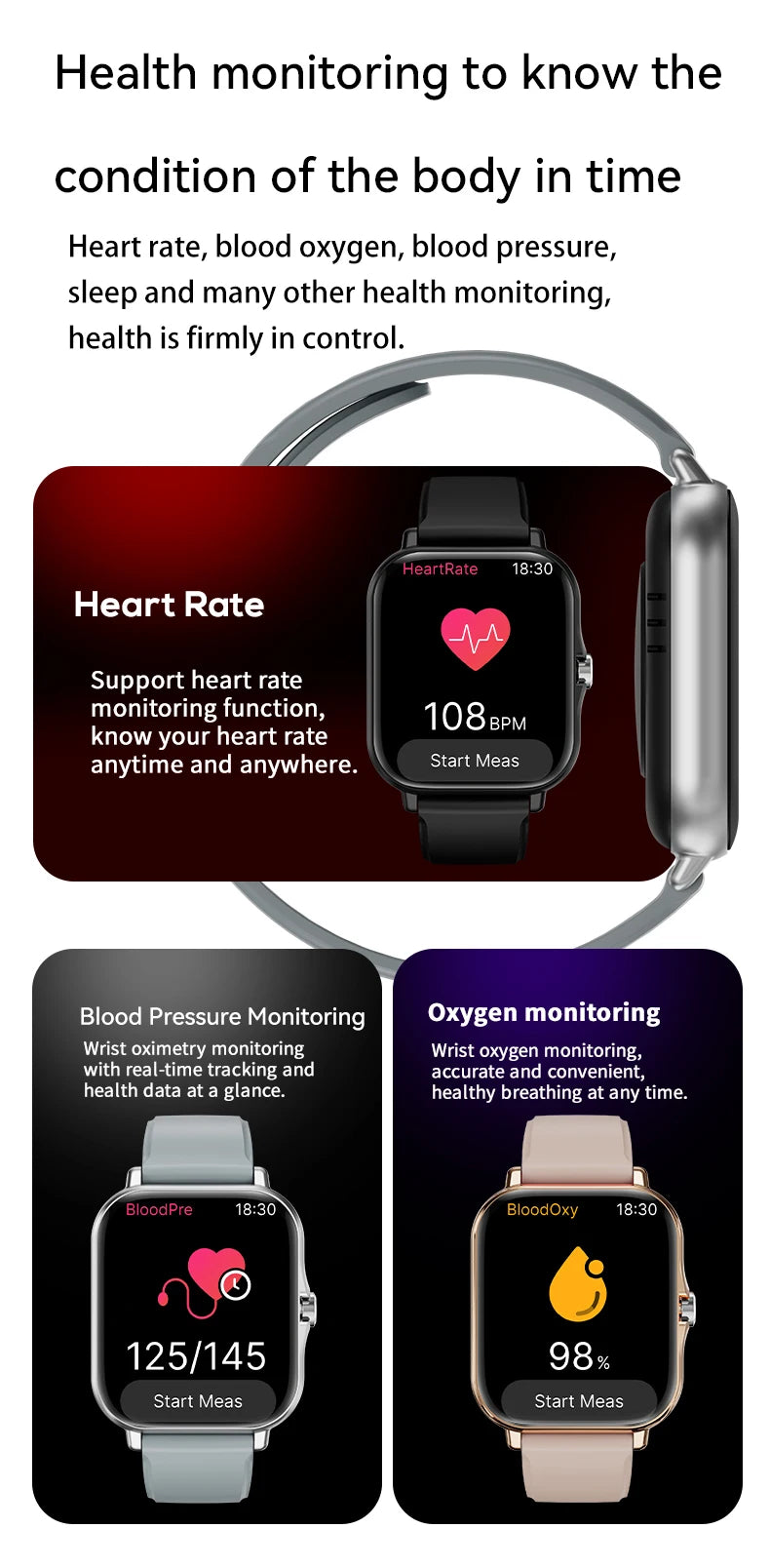LAXASFIT Smart Watch Full Touch Sports Fitness Watch