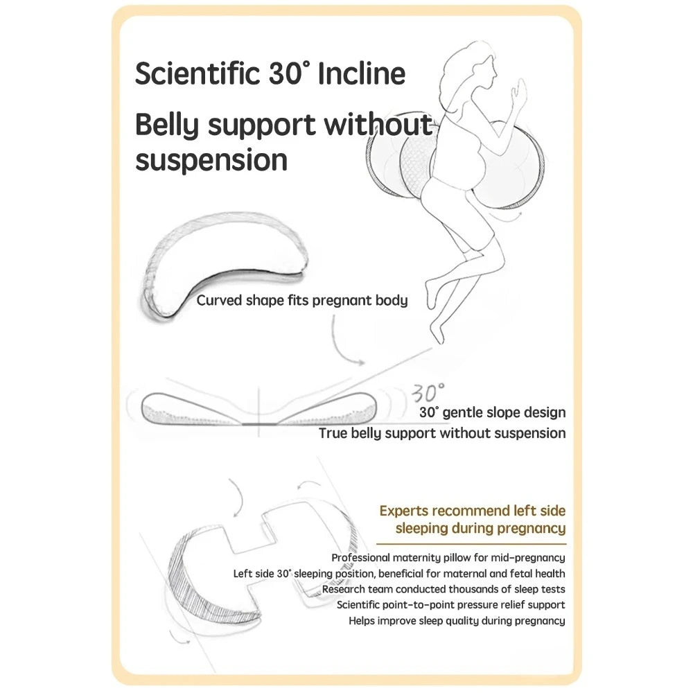 Pregnancy Pillow with Auxiliary Cotton Waist Support