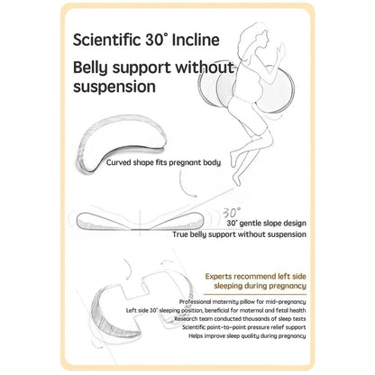 Pregnancy Pillow with Auxiliary Cotton Waist Support