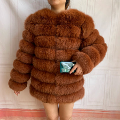 4in1 Real Fox Fur Coat for Women