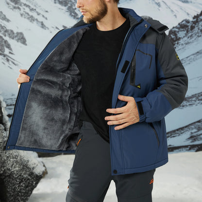 Men's Waterproof Fleece Ski Jacket Parka