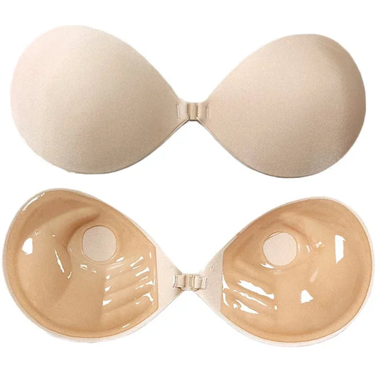 Silicone Push Up Bra for Women Strapless Natural Color