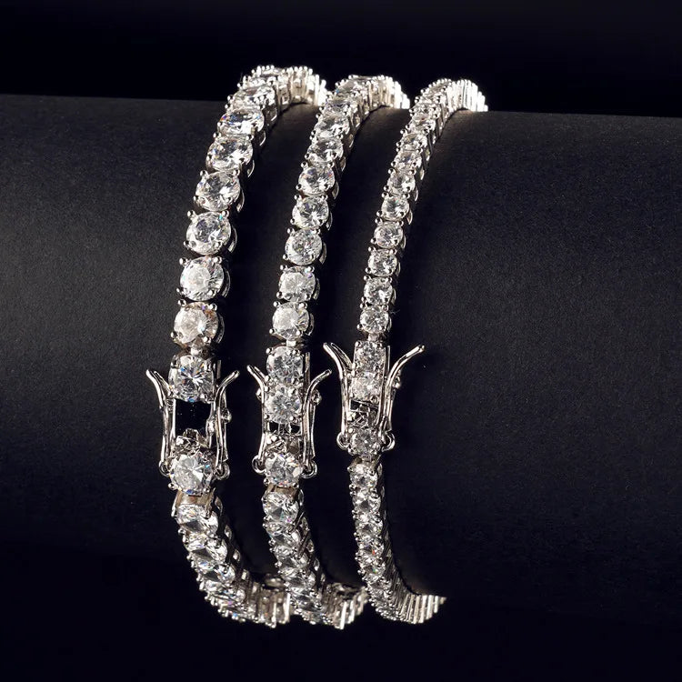 Moissanite Tennis Bracelet 2-6.5mm Rose Gold Silver