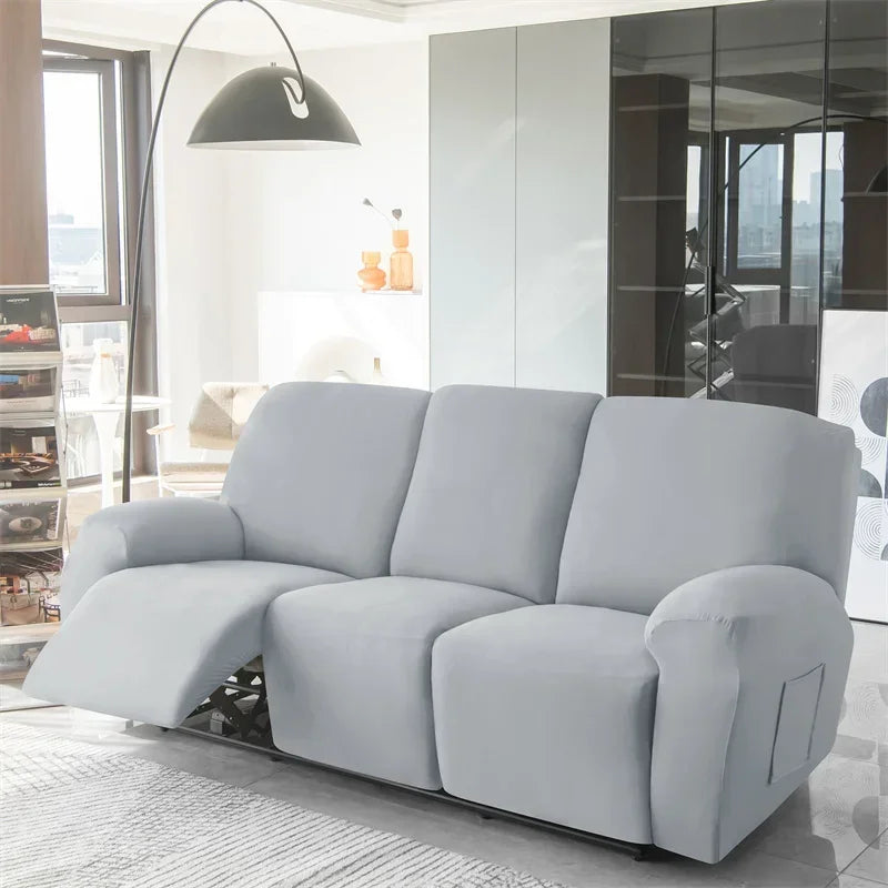 Soft Polyester Recliner Sofa Cover Solid Color