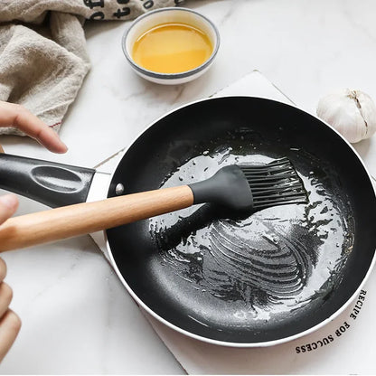12 Piece Silicone Kitchen Utensils Set with Wooden Handle
